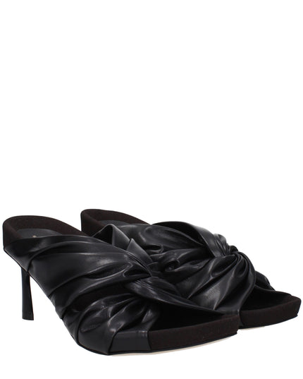 Stella McCartney Black Leather Stiletto Heel Sandals