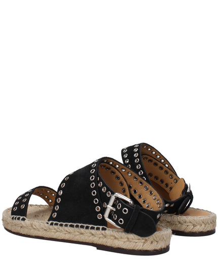 Isabel Marant Black Leather Flat Sandals