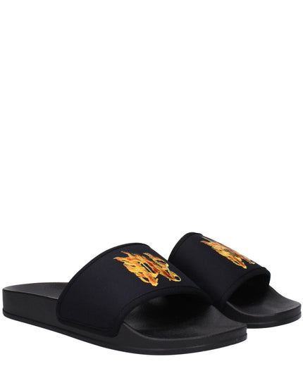 Palm Angels Black Fabric Slippers