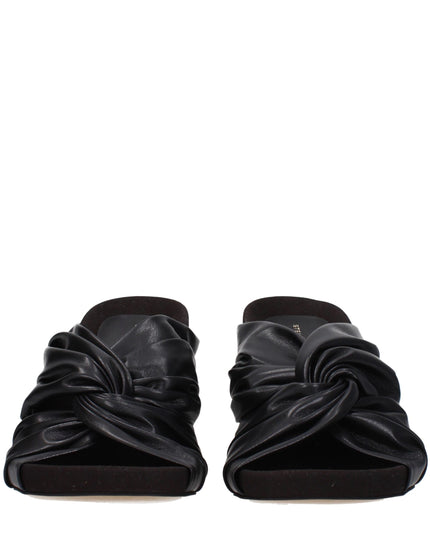 Stella McCartney Black Leather Stiletto Heel Sandals