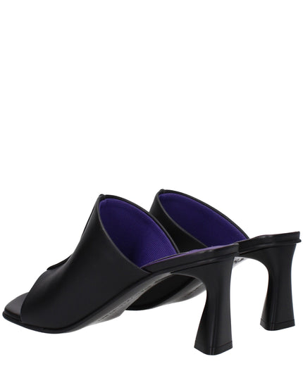 Stella McCartney Black Leather Stiletto Heel Sandals