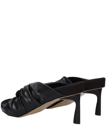 Stella McCartney Black Leather Stiletto Heel Sandals