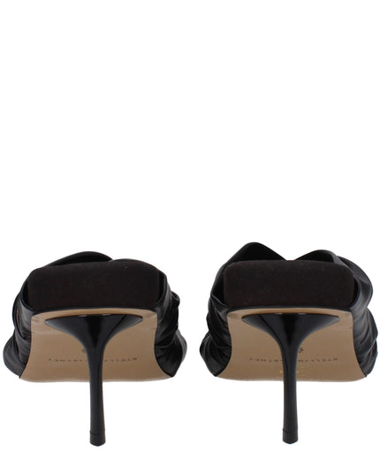 Stella McCartney Black Leather Stiletto Heel Sandals
