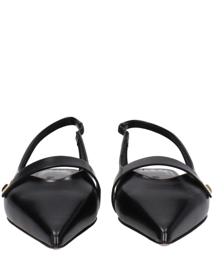 Max Mara Black Leather Ballet Flats