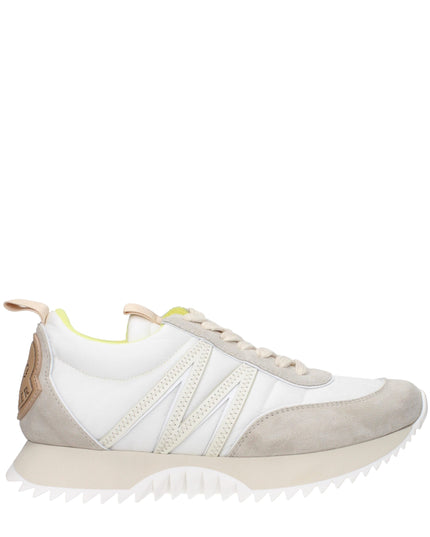 Moncler Beige Fabric Low Top Sneakers