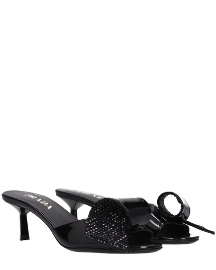 Prada Black Leather Sandals