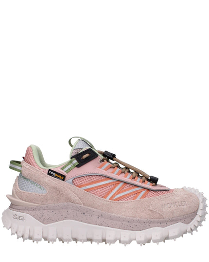 Moncler Pink Leather Athletic Sneakers
