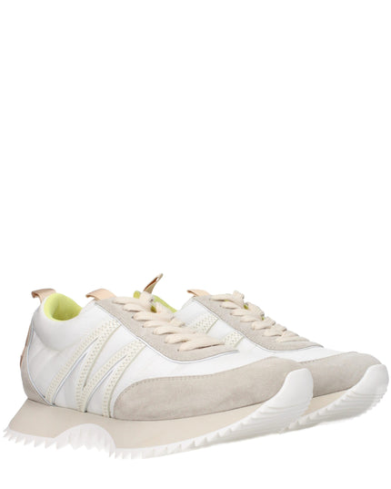 Moncler Beige Fabric Low Top Sneakers