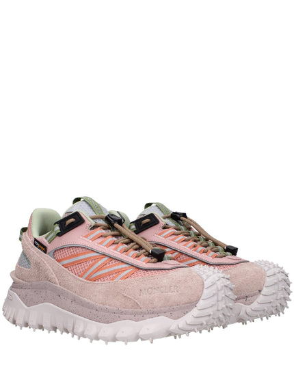 Moncler Pink Leather Athletic Sneakers
