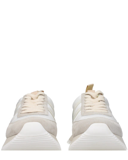 Moncler Beige Fabric Low Top Sneakers