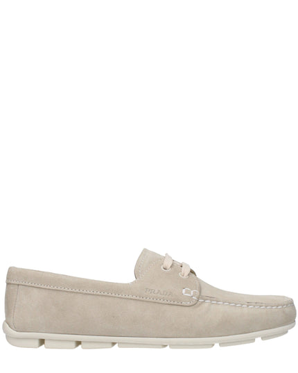 Prada Gray Leather Slip-On Loafers