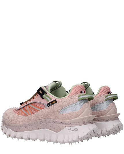 Moncler Pink Leather Athletic Sneakers
