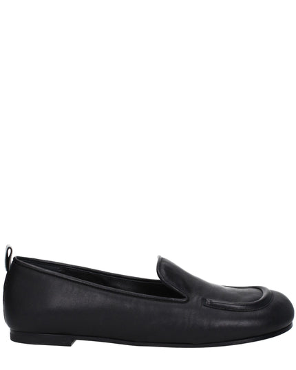 Premiata Black Leather Slip-On Loafers