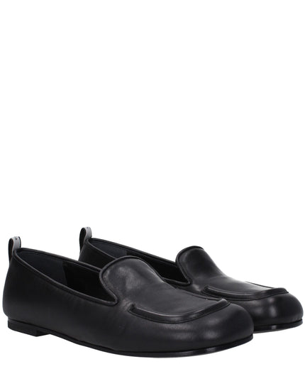 Premiata Black Leather Slip-On Loafers