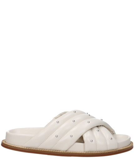 Fabiana Filippi Beige Leather Slippers