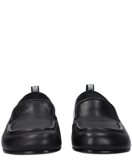 Premiata Black Leather Slip-On Loafers