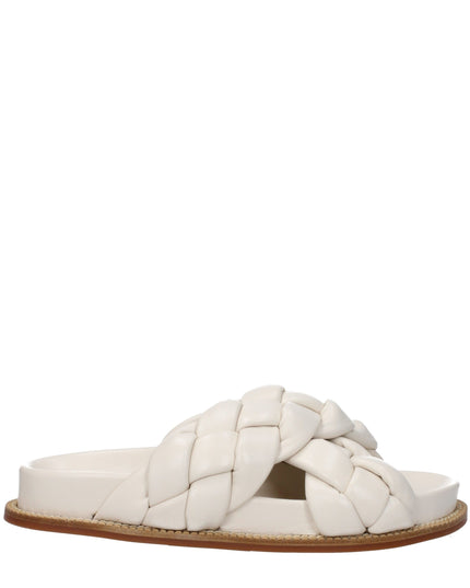 Fabiana Filippi Beige Leather Slippers