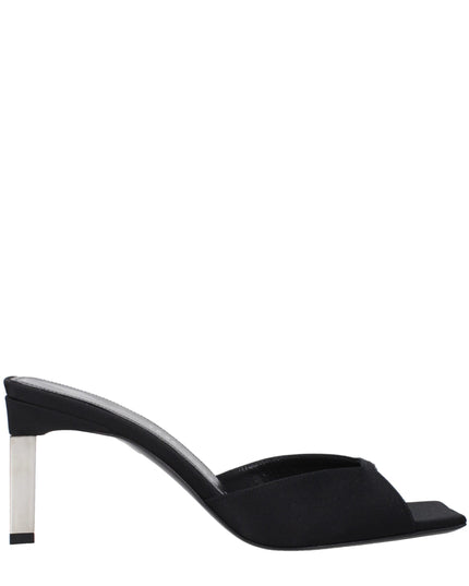 The Attico Black Satin Stiletto Heel Sandals