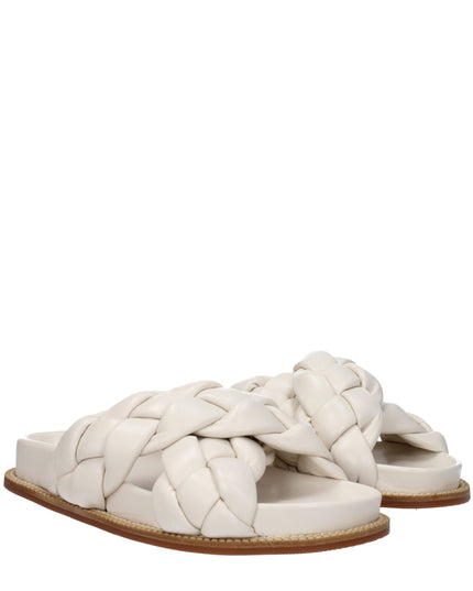 Fabiana Filippi Beige Leather Slippers