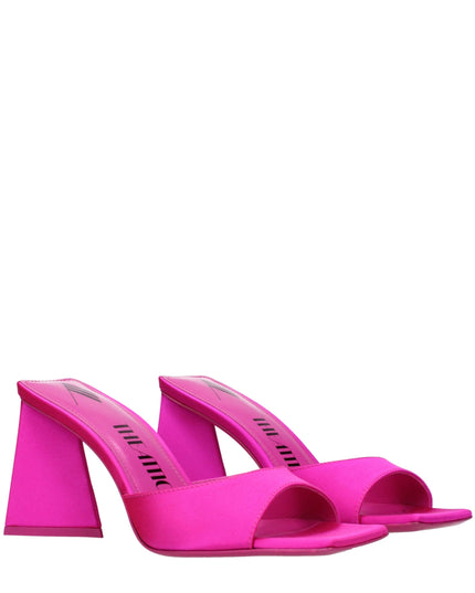 The Attico Pink Satin Stiletto Heel Sandals