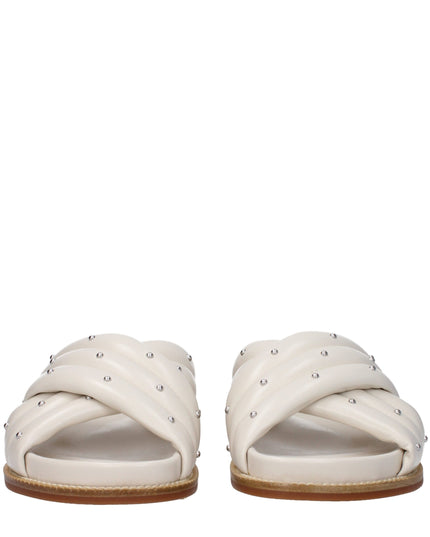 Fabiana Filippi Beige Leather Slippers