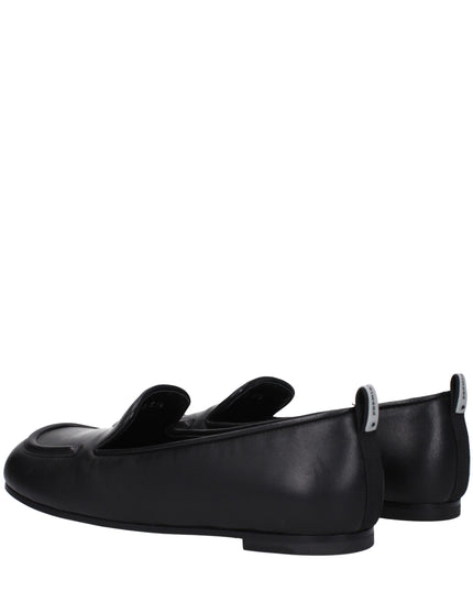 Premiata Black Leather Slip-On Loafers