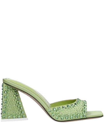 The Attico Green Satin Stiletto Heel Sandals