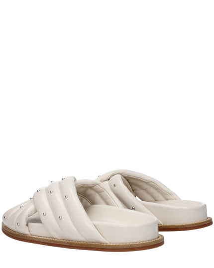 Fabiana Filippi Beige Leather Slippers