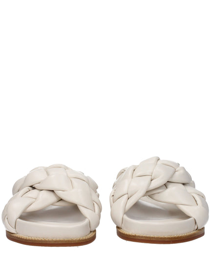 Fabiana Filippi Beige Leather Slippers