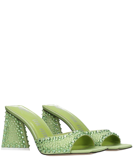 The Attico Green Satin Stiletto Heel Sandals