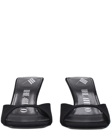 The Attico Black Satin Stiletto Heel Sandals