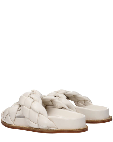 Fabiana Filippi Beige Leather Slippers