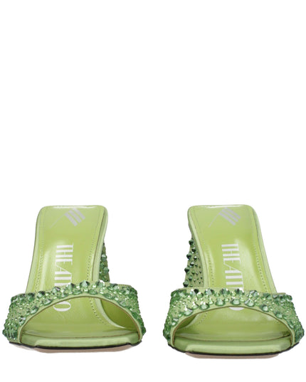 The Attico Green Satin Stiletto Heel Sandals