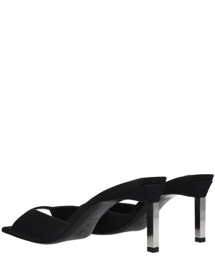 The Attico Black Satin Stiletto Heel Sandals