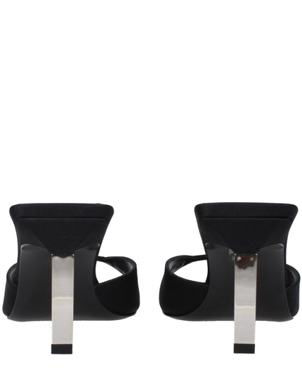The Attico Black Satin Stiletto Heel Sandals