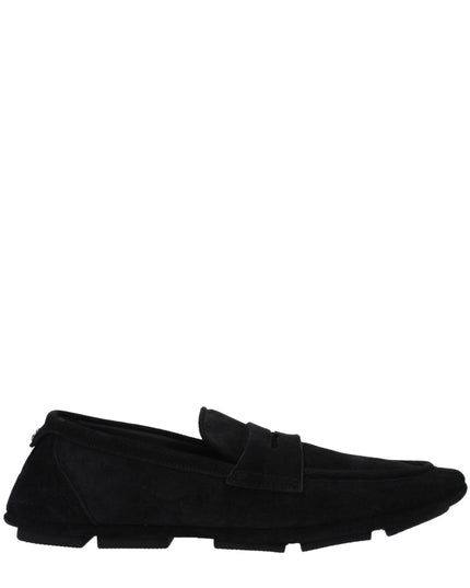 Dolce & Gabbana Black Leather Slip-On Loafers