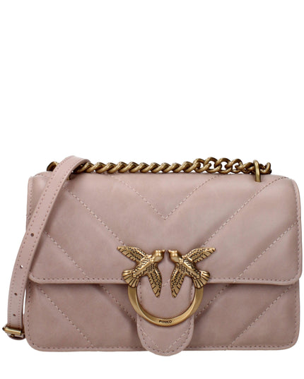 PINKO Pink Leather Crossbody Bag