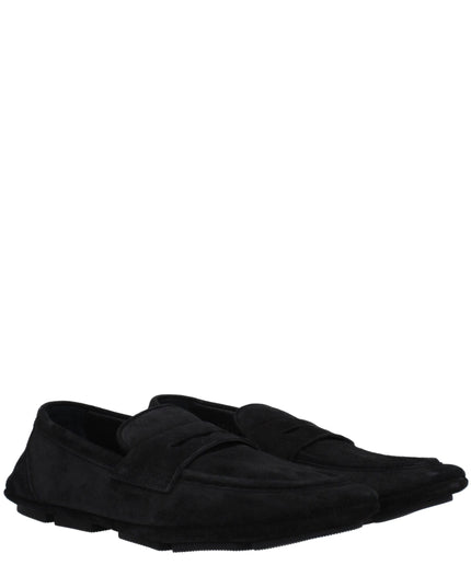 Dolce & Gabbana Black Leather Slip-On Loafers