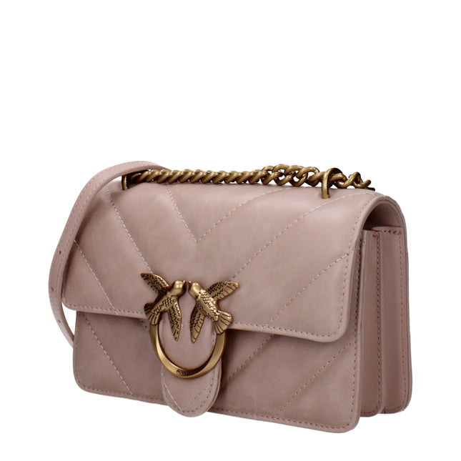 PINKO Pink Leather Crossbody Bag