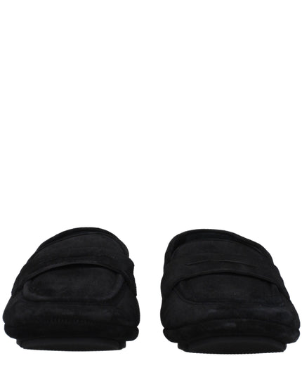 Dolce & Gabbana Black Leather Slip-On Loafers