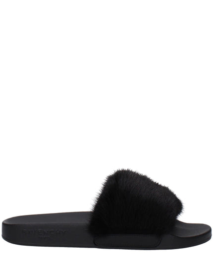 Givenchy Black Cotton Slippers