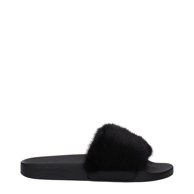 Givenchy Black Cotton Slippers