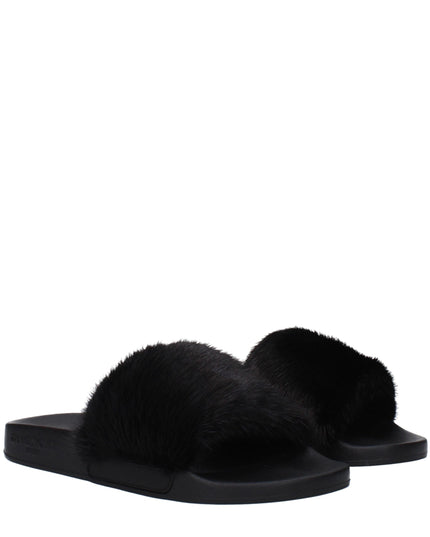 Givenchy Black Cotton Slippers