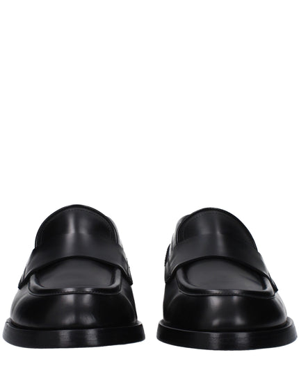 Dolce & Gabbana Black Leather Slip-On Loafers