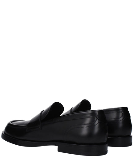 Dolce & Gabbana Black Leather Slip-On Loafers