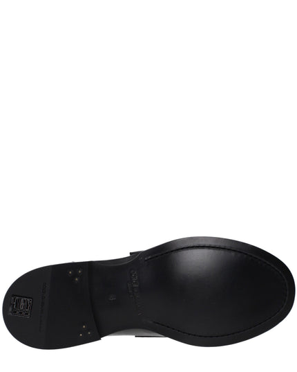 Dolce & Gabbana Black Leather Slip-On Loafers