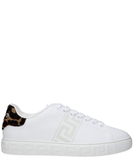 Versace White Leather Low Top Sneakers