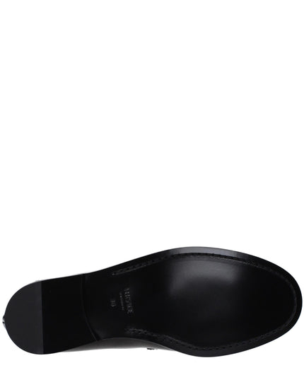 Versace Black Leather Slip-On Loafers