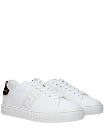Versace White Leather Low Top Sneakers
