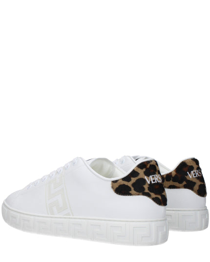 Versace White Leather Low Top Sneakers